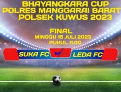 Laga Final Bhayangkara Cup Polres Mabar di Polsek Kuwus, Pertemukan Suka FC Vs Leda FC