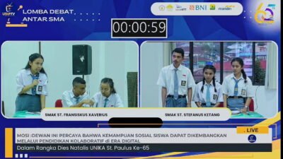 Unika St. Paulus Ruteng Gelar lomba Debat Bahasa Indonesia dan Bahasa Inggris Antar SMA/SMK